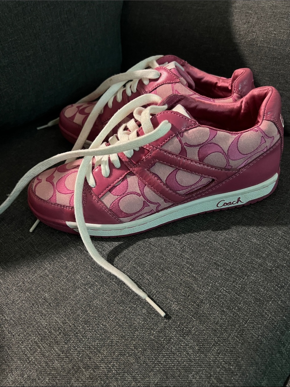 Coach Pink Signature Low-Top Sneakers